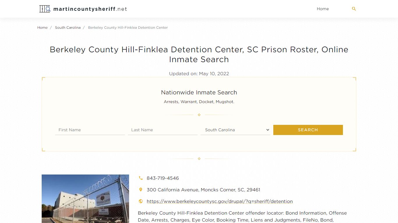 Berkeley County Hill-Finklea Detention Center, SC Prison ...